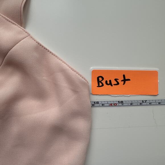 Lulus Balletcore Womens Skater Mini Dress Back Zip Peach Pink Size Medium - Picture 8 of 9